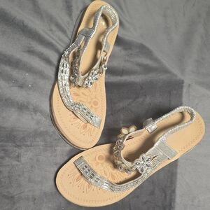 Atalina Flower Wedge Sandal